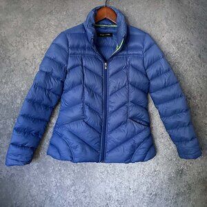 Black Rivet Unisex Blue Down Puffer Jacket, M